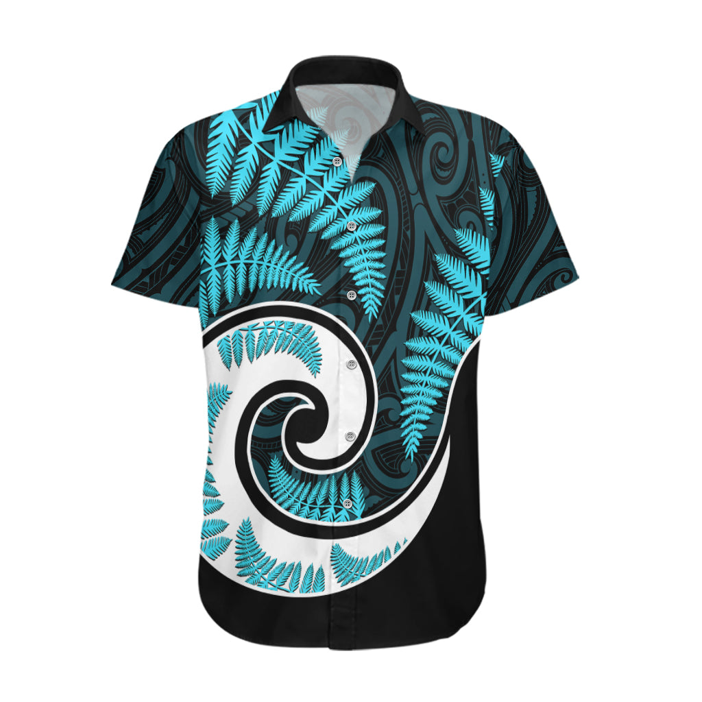 New Zealand Hawaiian Shirt Maori With Silver Fern Light Blue LT6 - Wonder Print Shop