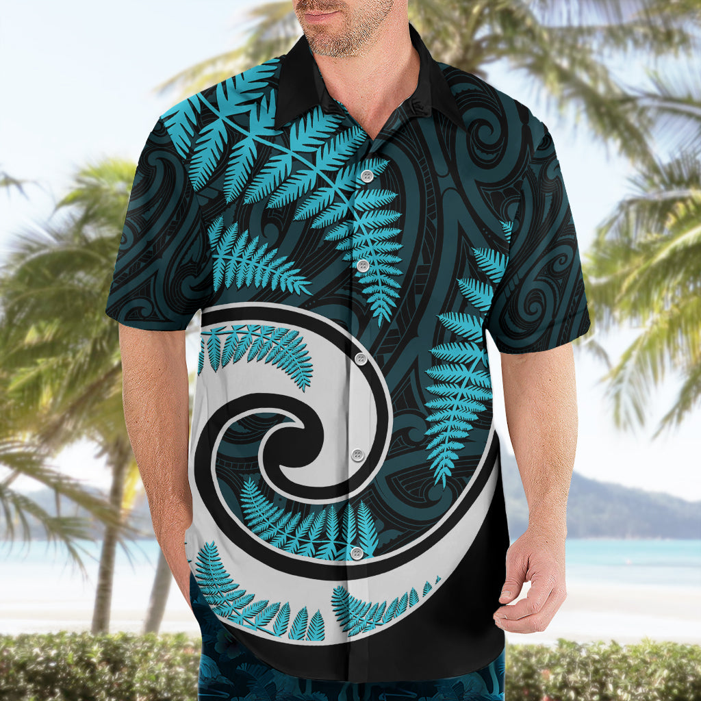 New Zealand Hawaiian Shirt Maori With Silver Fern Light Blue LT6 - Wonder Print Shop