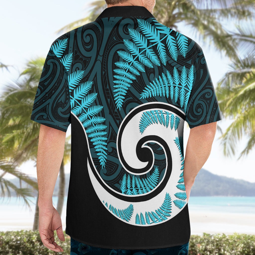 New Zealand Hawaiian Shirt Maori With Silver Fern Light Blue LT6 - Wonder Print Shop