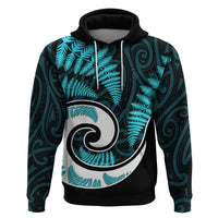 New Zealand Hoodie Maori With Silver Fern Light Blue LT6 - Wonder Print Shop