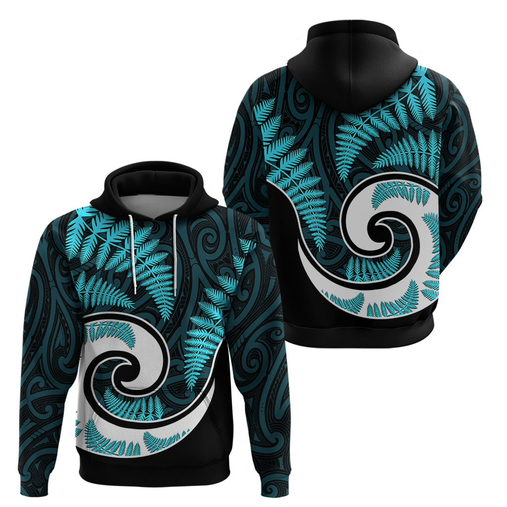 New Zealand Hoodie Maori With Silver Fern Light Blue LT6 - Wonder Print Shop