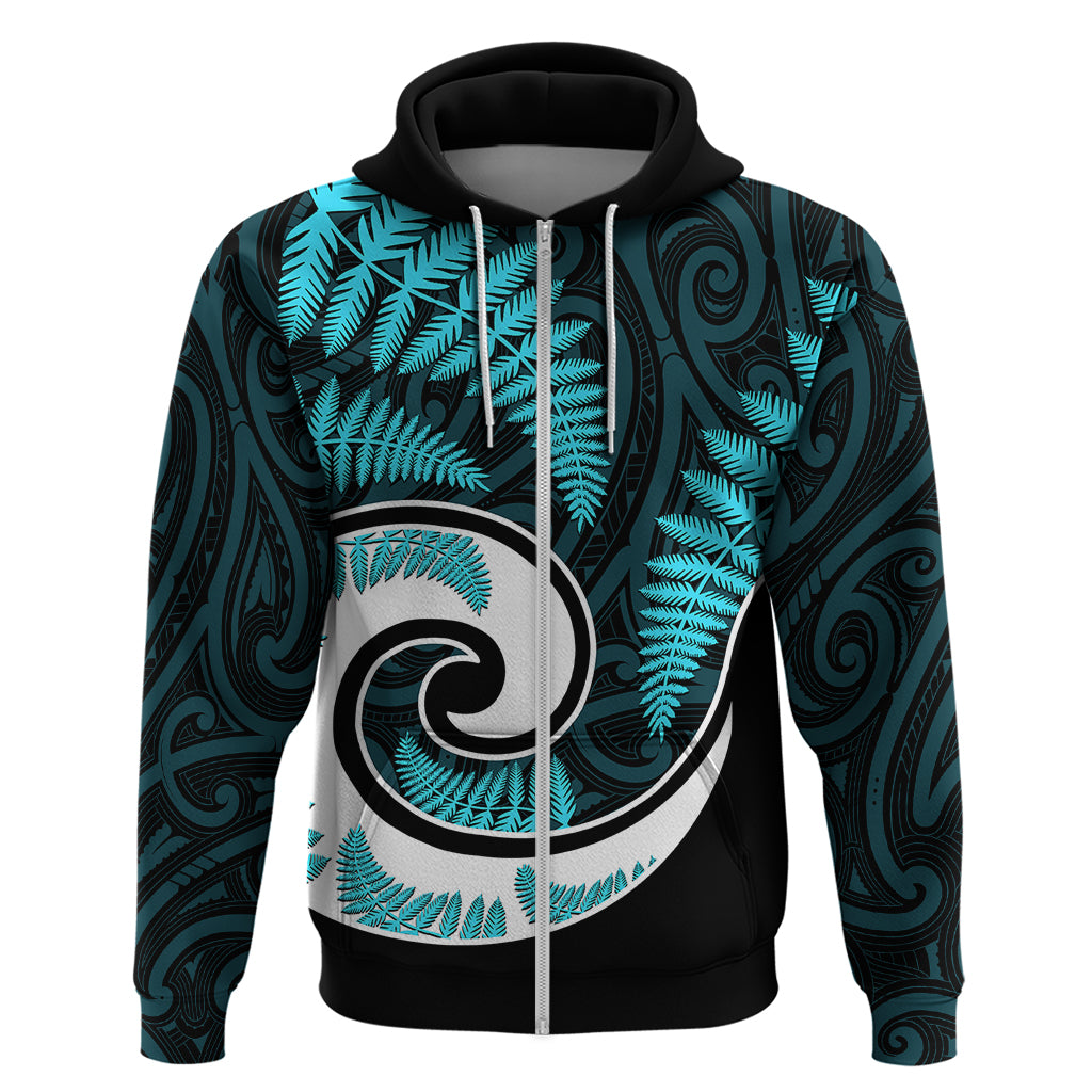 New Zealand Hoodie Maori With Silver Fern Light Blue LT6 - Wonder Print Shop