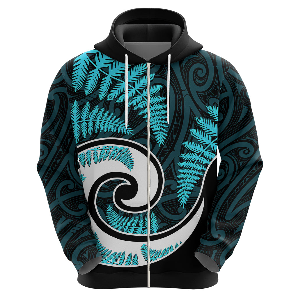 New Zealand Hoodie Maori With Silver Fern Light Blue LT6 - Wonder Print Shop
