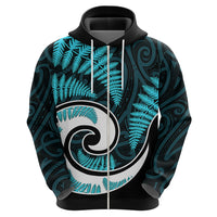 New Zealand Hoodie Maori With Silver Fern Light Blue LT6 - Wonder Print Shop