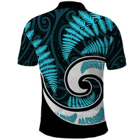 New Zealand Polo Shirt Maori With Silver Fern Light Blue LT6 - Wonder Print Shop