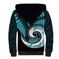 New Zealand Sherpa Hoodie Maori With Silver Fern Light Blue LT6 - Wonder Print Shop