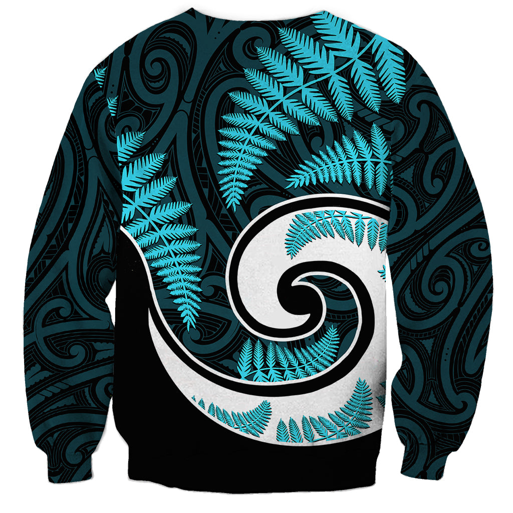New Zealand Sweatshirt Maori With Silver Fern Light Blue LT6 - Wonder Print Shop