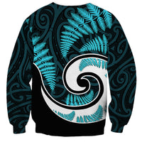 New Zealand Sweatshirt Maori With Silver Fern Light Blue LT6 - Wonder Print Shop