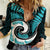 New Zealand Women Casual Shirt Maori With Silver Fern Light Blue LT6 - Wonder Print Shop