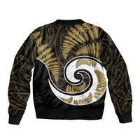 New Zealand Bomber Jacket Maori With Silver Fern Gold LT6 - Wonder Print Shop