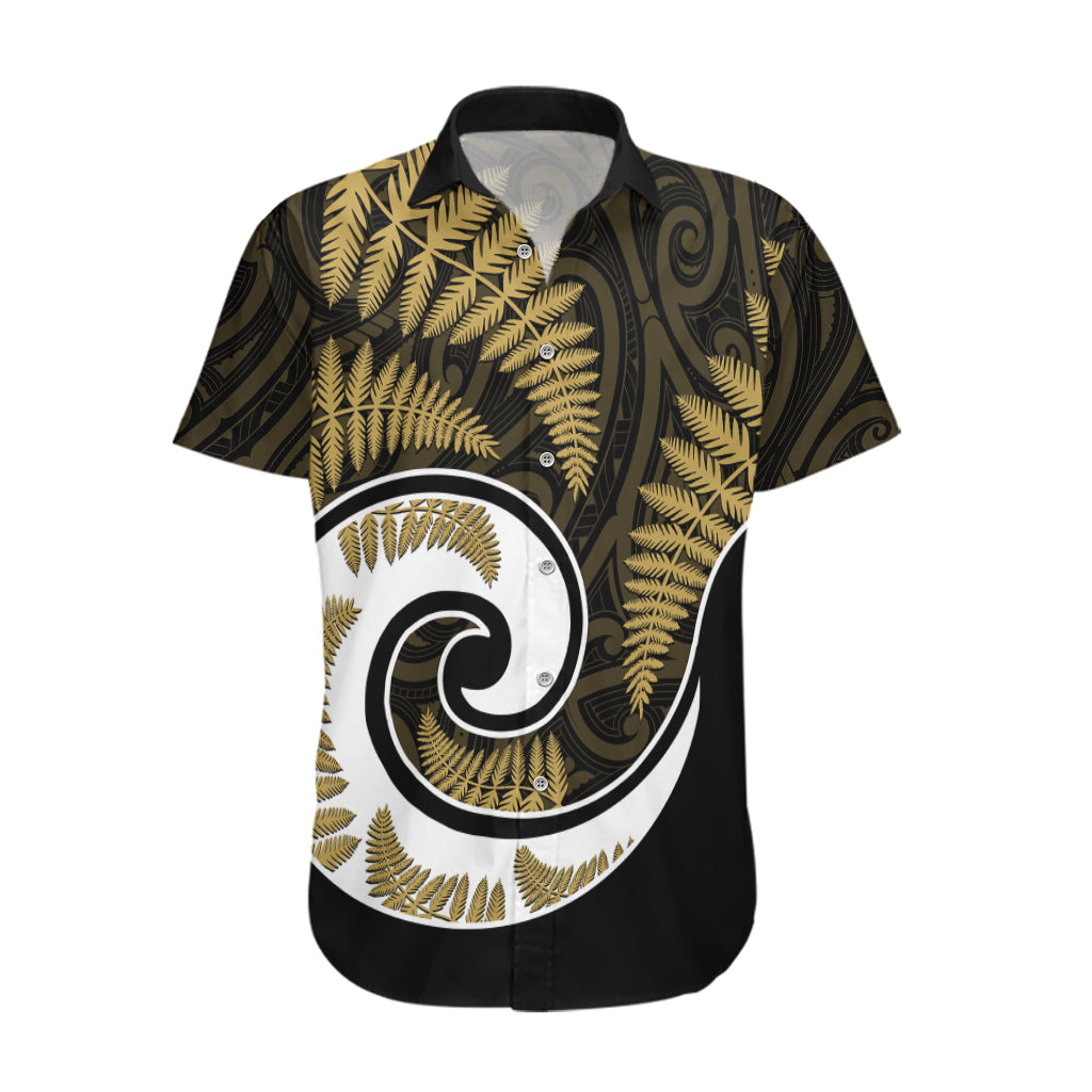 New Zealand Hawaiian Shirt Maori With Silver Fern Gold LT6 - Wonder Print Shop
