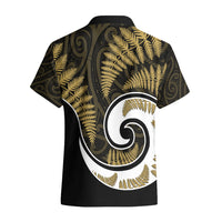 New Zealand Hawaiian Shirt Maori With Silver Fern Gold LT6 - Wonder Print Shop