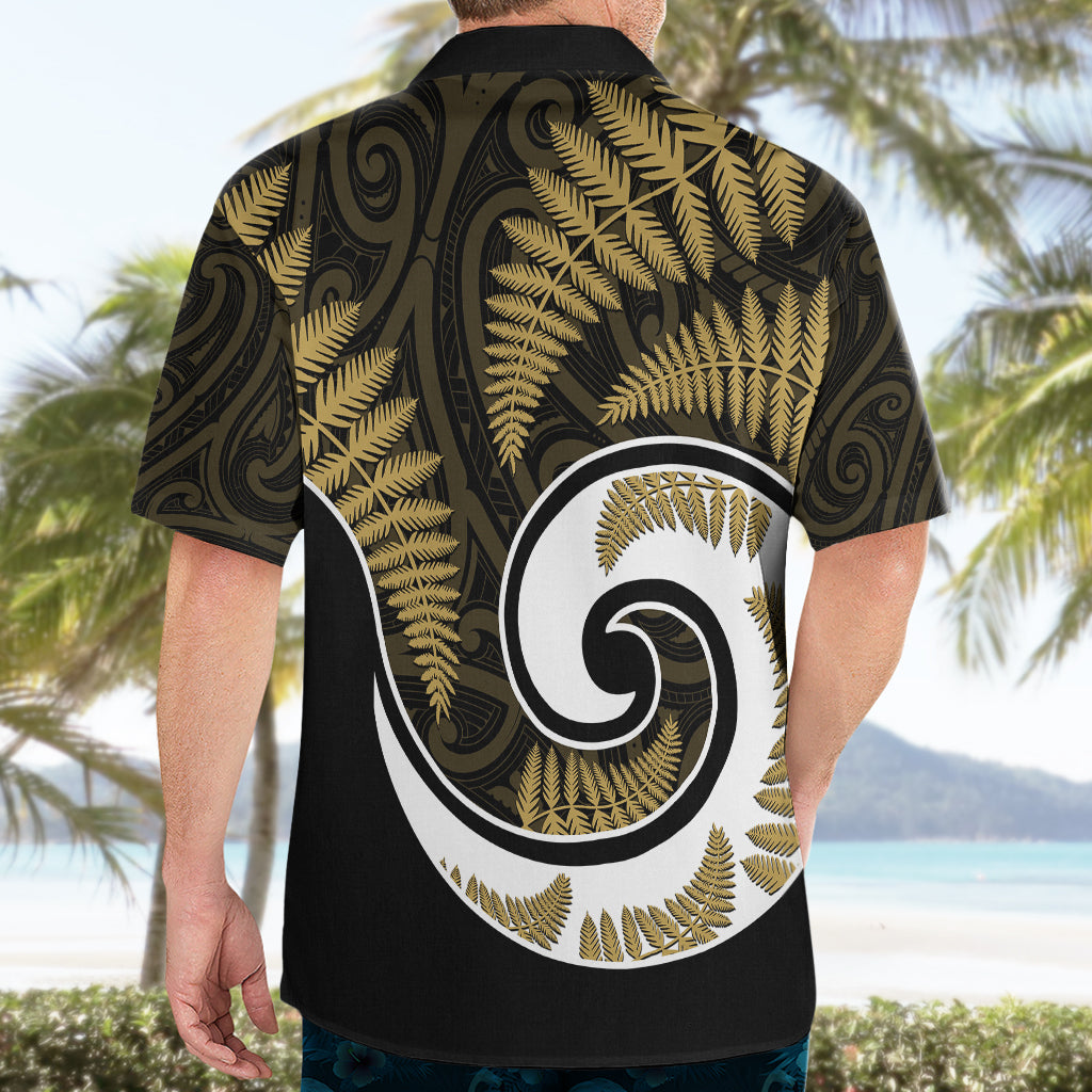 New Zealand Hawaiian Shirt Maori With Silver Fern Gold LT6 - Wonder Print Shop