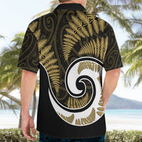 New Zealand Hawaiian Shirt Maori With Silver Fern Gold LT6 - Wonder Print Shop