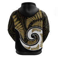 New Zealand Hoodie Maori With Silver Fern Gold LT6 - Wonder Print Shop