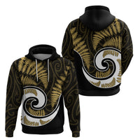 New Zealand Hoodie Maori With Silver Fern Gold LT6 - Wonder Print Shop