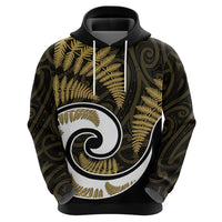 New Zealand Hoodie Maori With Silver Fern Gold LT6 - Wonder Print Shop