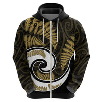 New Zealand Hoodie Maori With Silver Fern Gold LT6 - Wonder Print Shop