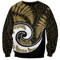 New Zealand Sweatshirt Maori With Silver Fern Gold LT6 - Wonder Print Shop