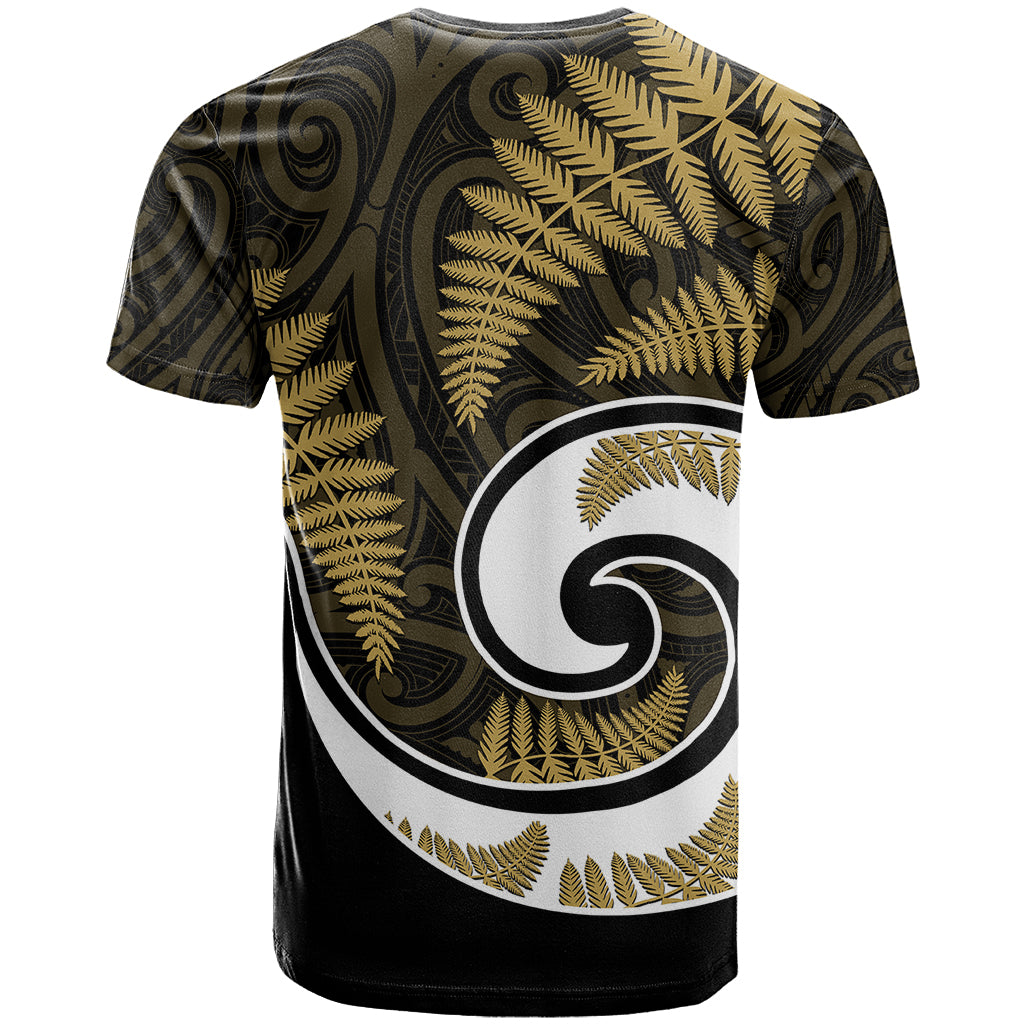 New Zealand T Shirt Maori With Silver Fern Gold LT6 - Wonder Print Shop