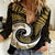 New Zealand Women Casual Shirt Maori With Silver Fern Gold LT6 - Wonder Print Shop