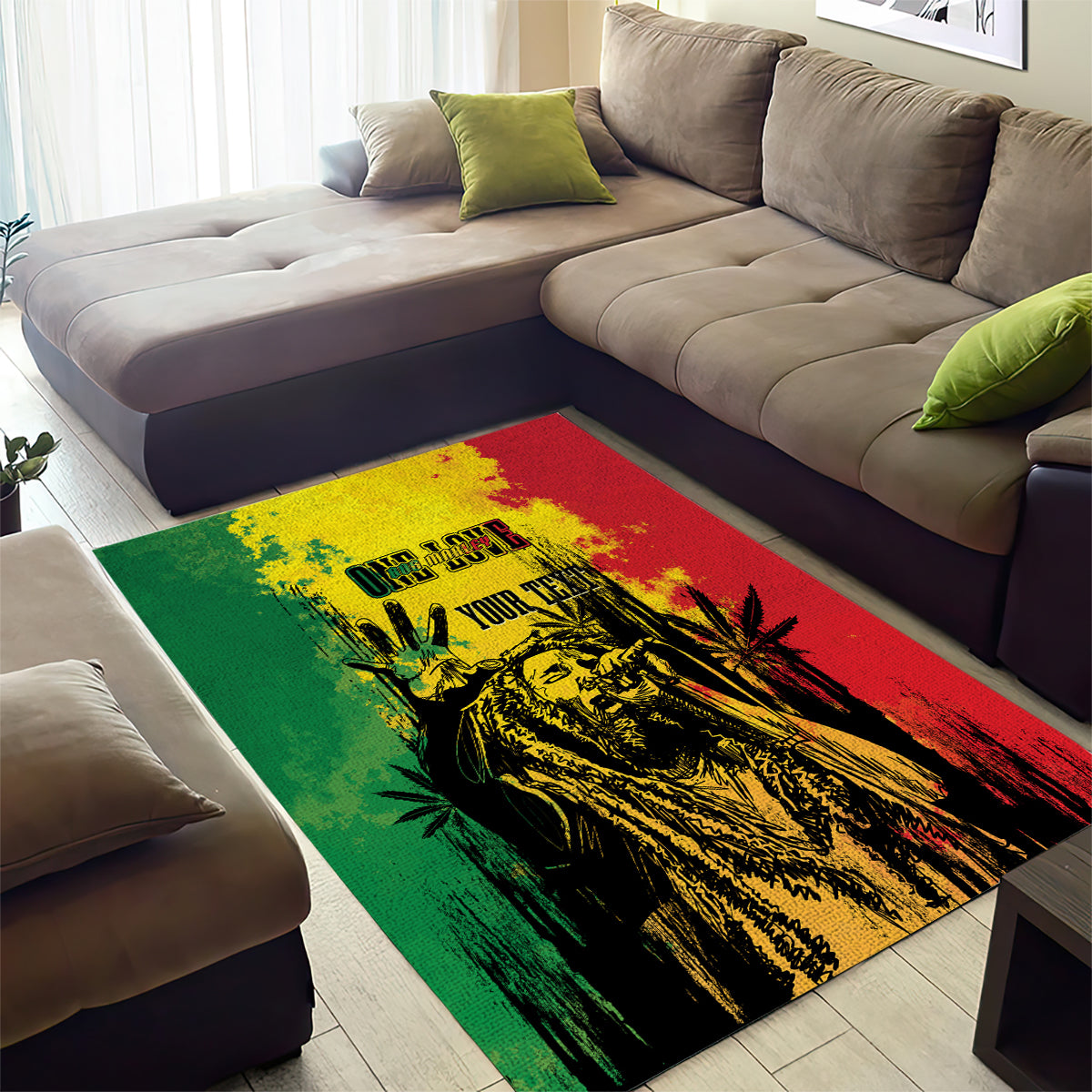 Legend Bob Personalized Area Rug Reggae Grunge LT7 - Wonder Print Shop