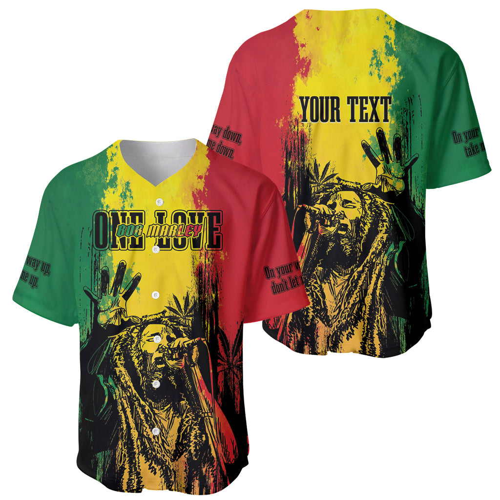 Legend Bob Personalized Baseball Jersey Reggae Grunge LT7 - Wonder Print Shop