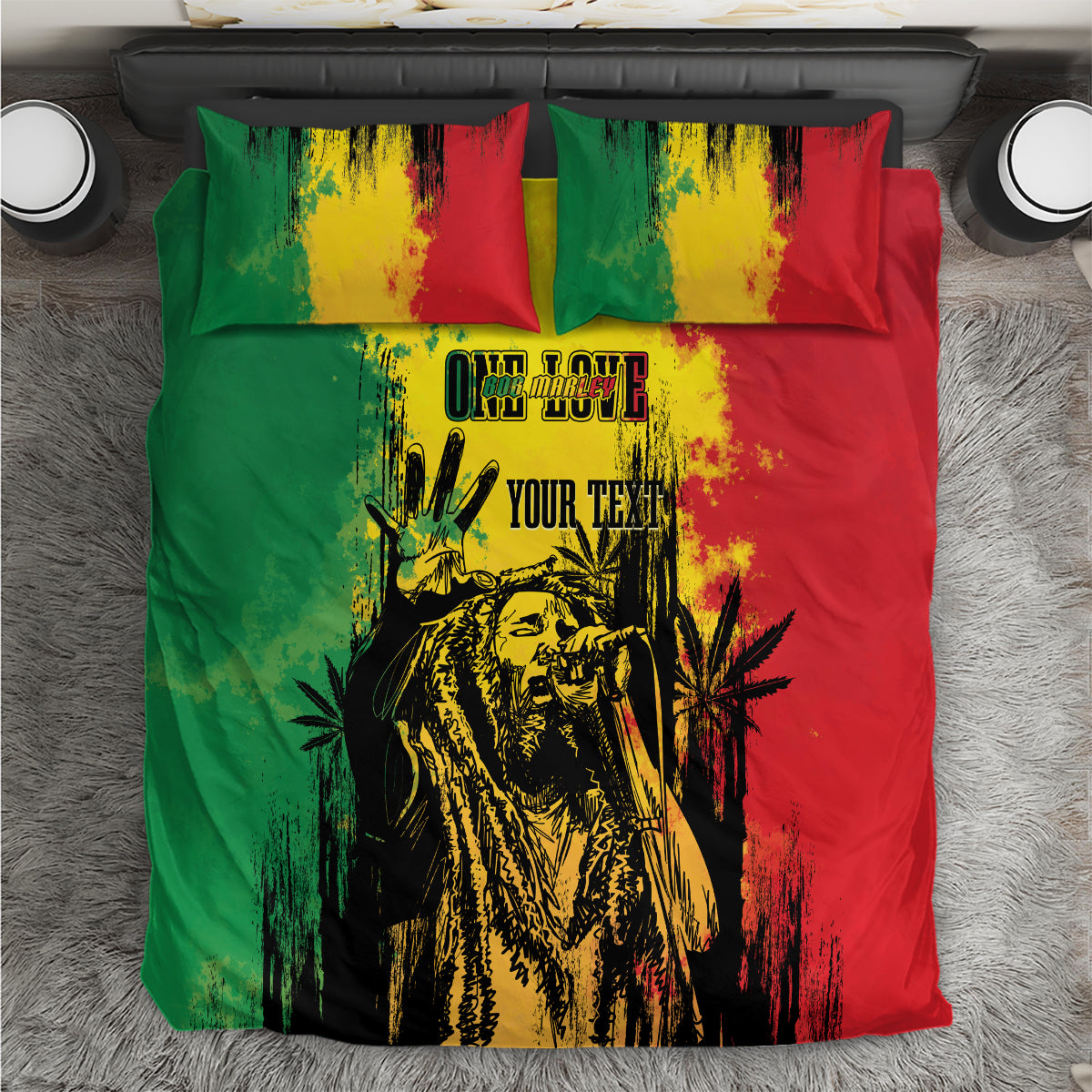 Bob Marley Personalized Bedding Set Reggae Grunge