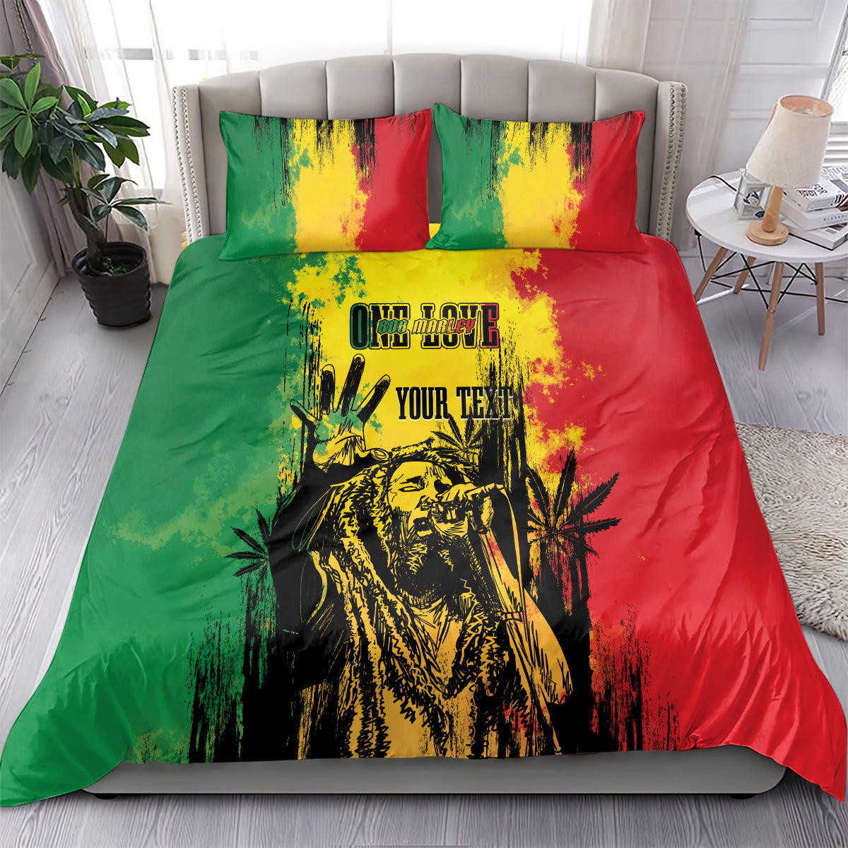 Legend Bob Personalized Bedding Set Reggae Grunge LT7 - Wonder Print Shop