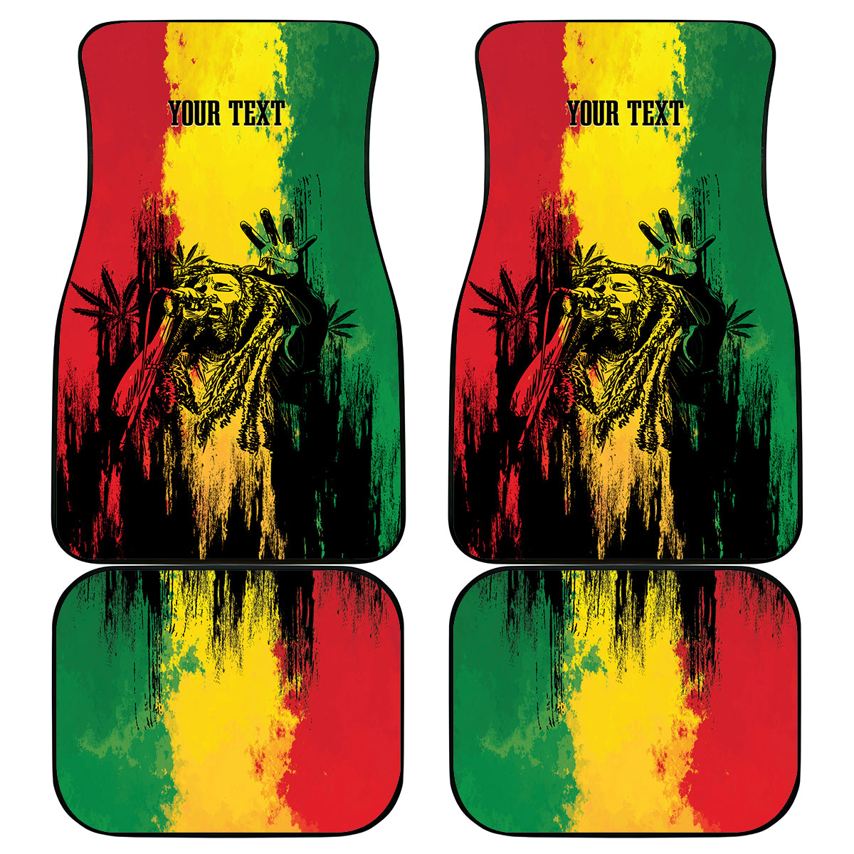 Legend Bob Personalized Car Mats Reggae Grunge LT7 - Wonder Print Shop