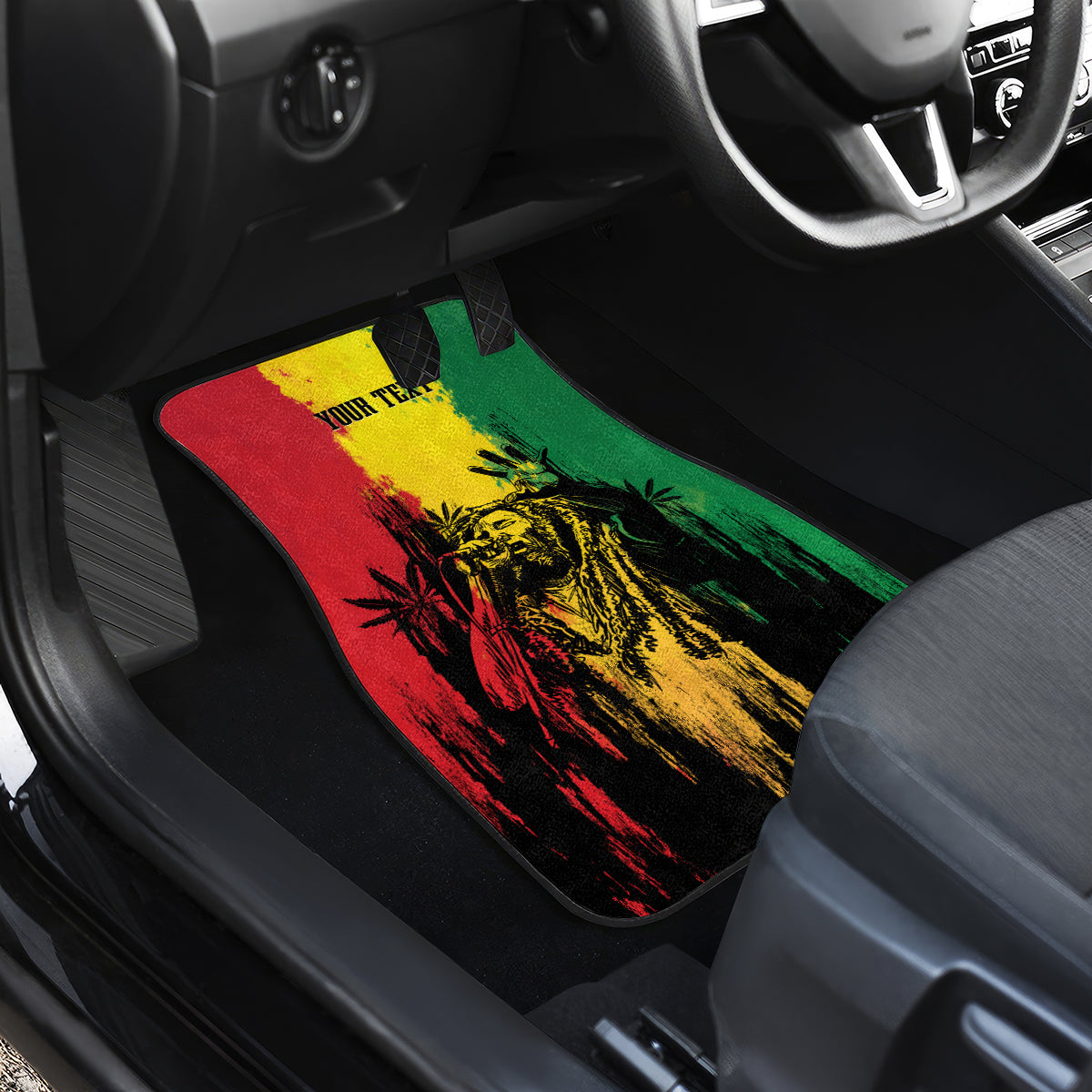 Legend Bob Personalized Car Mats Reggae Grunge LT7 - Wonder Print Shop