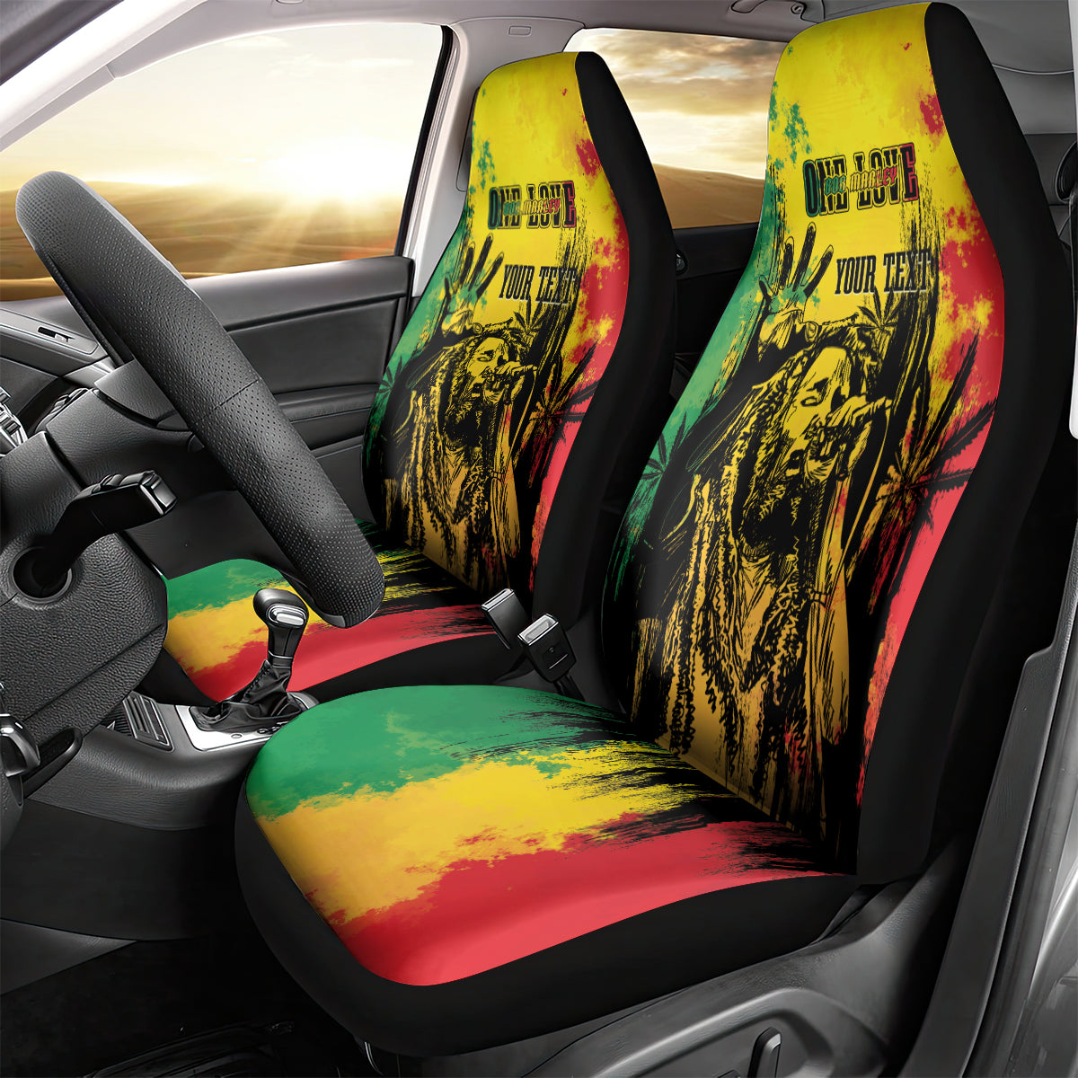 Legend Bob Personalized Car Seat Cover Reggae Grunge LT7 - Wonder Print Shop