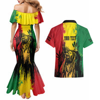 Legend Bob Personalized Couples Matching Mermaid Dress and Hawaiian Shirt Reggae Grunge LT7 - Wonder Print Shop