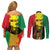 Legend Bob Personalized Couples Matching Off Shoulder Short Dress and Long Sleeve Button Shirt Reggae Grunge LT7 - Wonder Print Shop