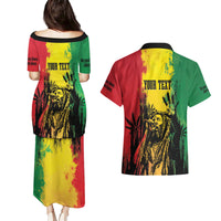 Legend Bob Personalized Couples Matching Puletasi and Hawaiian Shirt Reggae Grunge LT7 - Wonder Print Shop