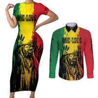 Legend Bob Personalized Couples Matching Short Sleeve Bodycon Dress and Long Sleeve Button Shirt Reggae Grunge LT7 - Wonder Print Shop