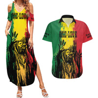 Legend Bob Personalized Couples Matching Summer Maxi Dress and Hawaiian Shirt Reggae Grunge LT7 - Wonder Print Shop
