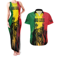 Legend Bob Personalized Couples Matching Tank Maxi Dress and Hawaiian Shirt Reggae Grunge LT7 - Wonder Print Shop