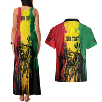 Legend Bob Personalized Couples Matching Tank Maxi Dress and Hawaiian Shirt Reggae Grunge LT7 - Wonder Print Shop