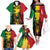 Legend Bob Personalized Family Matching Off Shoulder Long Sleeve Dress and Hawaiian Shirt Reggae Grunge - Wonder Print Shop