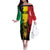 Legend Bob Personalized Family Matching Off Shoulder Long Sleeve Dress and Hawaiian Shirt Reggae Grunge - Wonder Print Shop