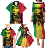Legend Bob Personalized Family Matching Puletasi and Hawaiian Shirt Reggae Grunge - Wonder Print Shop