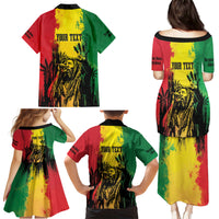 Legend Bob Personalized Family Matching Puletasi and Hawaiian Shirt Reggae Grunge - Wonder Print Shop
