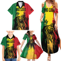 Legend Bob Personalized Family Matching Summer Maxi Dress and Hawaiian Shirt Reggae Grunge - Wonder Print Shop