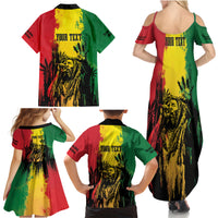 Legend Bob Personalized Family Matching Summer Maxi Dress and Hawaiian Shirt Reggae Grunge - Wonder Print Shop