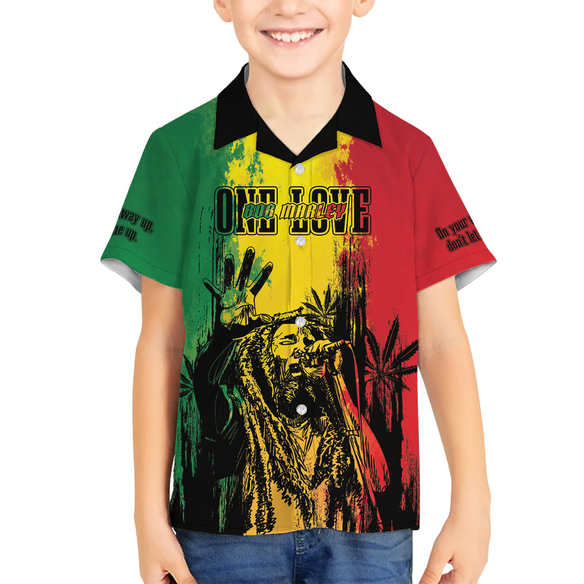 Legend Bob Personalized Family Matching Tank Maxi Dress and Hawaiian Shirt Reggae Grunge - Wonder Print Shop