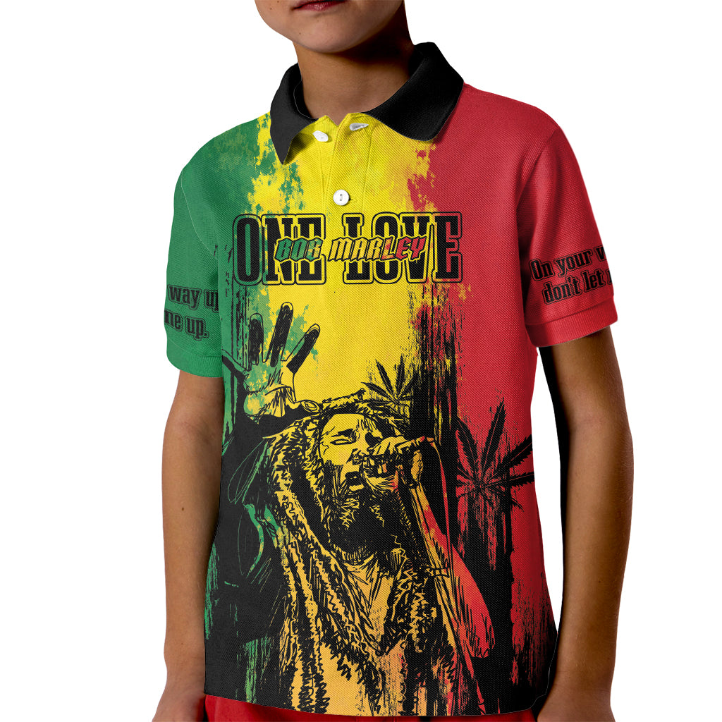 Legend Bob Personalized Kid Polo Shirt Reggae Grunge - Wonder Print Shop