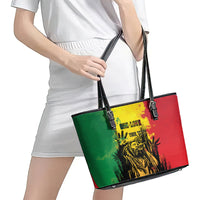 Legend Bob Personalized Leather Tote Bag Reggae Grunge - Wonder Print Shop
