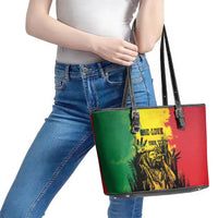 Legend Bob Personalized Leather Tote Bag Reggae Grunge - Wonder Print Shop