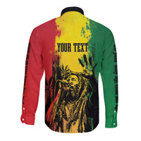 Legend Bob Personalized Long Sleeve Button Shirt Reggae Grunge - Wonder Print Shop